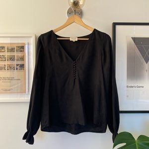 Black Sezane flowy long sleeved blouse